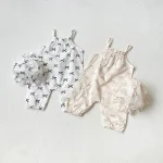 【66-100cm】ロンパース ベビー ハット付き リボン プリント キャミ - 画像 (23)