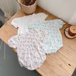 【66-90cm】ロンパース ベビー 小花柄 パフスリーブ - 画像 (11)