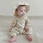 【66-100cm】セットアッ プ ベビー 韓国風 ドット＆チェック3点 - 画像 (13)