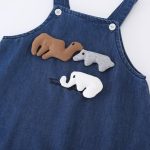 【73-100cm】セットアップ ベビー 可愛い ゾウ柄 デニム サロペット - 画像 (8)