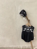 【66-90cm】ロンパース ベビー ボンネット付き 刺繍襟 - 画像 (20)