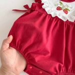 【66-90cm】ロンパース ベビー イチゴ柄 レッド - 画像 (11)
