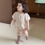 【66-90cm】ロンパース ベビー ポルカドット パフスリーブ - 画像 (7)