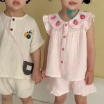 【80-150cm】セットアップ 女の子 リンクコーデリネン - 画像 (4)