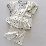 【80-130cm】セットアップ 女の子 韓国風 フリル ドット - 画像 (8)