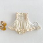 【66-90cm】ロンパース ベビー ローズ フリル かわいい - 画像 (8)