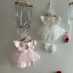 【66-90cm】ロンパース ベビー バック リボン メッシュ - 画像 (3)