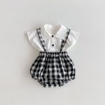 【66-100cm】トップスorサロペット ベビー プリンス チェック