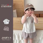 【73-100cm】セットアップ  ベビー 可愛い チェック シャツ＆パンツ - 画像 (3)