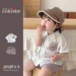 【73-100cm】セットアップ  ベビー 可愛い チェック シャツ＆パンツ - 画像 (5)