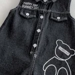 【66-90cm】ロンパース ベビー 熊柄 デニム オールインワン - 画像 (9)