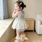 【66-90cm】ロンパース ベビー ブルー フリル 可愛い - 画像 (8)