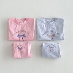 【80-130cm】2点セット 女の子 韓国雰囲気 リボン プリント - 画像 (5)