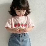 【73-100cm】Tシャツ ベビー イチゴ柄 シンプル - 画像 (8)