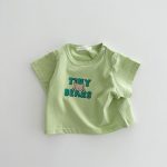【73-100cm】半袖Tシャツ ベビー アルファベット クマ柄 プリント - 画像 (10)