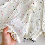 【66-90cm】ロンパース ベビー ドット 蝶結び フリル - 画像 (15)