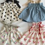 【66-90cm】トップス ベビー 紐付き キャミソール ワンピース風 - 画像 (7)