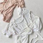 【66-90cm】ロンパース ベビー リボンタイ付き レーストリム - 画像 (17)