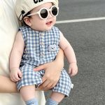 【66-90cm】ロンパース ベビー チェック オールインワン - 画像 (3)