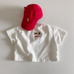 【73-100cm】半袖Tシャツ ベビー ボーダー柄 大きい目デザイン - 画像 (4)