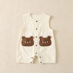 【66-90cm】ロンパース ベビー ダブル クマ オールインワン - 画像 (4)