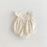【66-90cm】ロンパース ベビー カラフル ドット フラワー - 画像 (5)