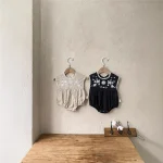 【66-90cm】ロンパース ベビー ボンネット付き 刺繍襟 - 画像 (6)