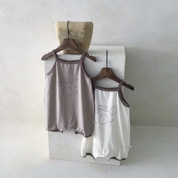 【66-100cm】ロンパース ベビー チェリー柄
