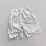 【80-130cm】ワイドパンツ キッズ服 薄手 通気性 ストライプ - 画像 (4)