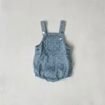 【66-90cm】ロンパース ベビー リボン 刺繍 サロペット - 画像 (8)