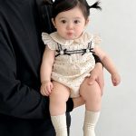【66-100cm】ロンパースorワンピース ベビー 可愛い フリル ドット - 画像 (7)