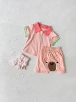 【66-90cm】パンツ or ポロ トップス ベビー 韓国風 ベアーデザイン - 画像 (33)