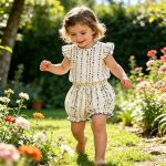 【73-100cm】トップスorショーツ ベビー 花総柄 プリント - 画像 (3)