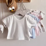 【66-100cm】Tシャツ ベビー うさぎor熊柄orノーカラー - 画像 (3)