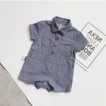 【66-100cm】ロンパース ベビー ストライプ 半袖 オーバーオール - 画像 (7)
