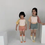 【73-120cm】セットアップ ベビー 韓国風 カラー切り替え - 画像 (11)