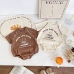 【66-90cm】半袖ロンパース ベビー INS風 大人気 レタープリント - 画像 (2)