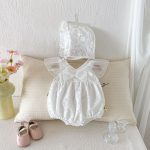 【66-100cm】ロンパース ベビー ホワイト 蝶結び - 画像 (6)