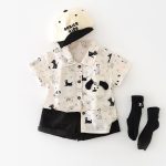 【73-100cm】セットアップ ベビー ペット柄 かわいい