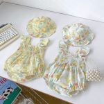 【66-90cm】ロンパース ベビー イエロー フラワー かわいい - 画像 (6)