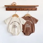 【66-90cm】半袖ロンパース ベビー INS風 大人気 レタープリント - 画像 (7)