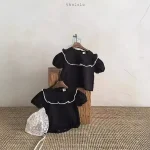 【66-90cm】ロンパースorトップス ベビー 韓国風 フリル襟 - 画像 (3)