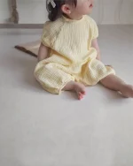【66-90cm】ロンパース ベビー シンプル リネン オールインワン - 画像 (10)