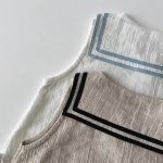 【65-90cm】ロンパース ベビー 丸襟 セーラー風 - 画像 (9)