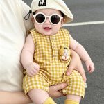 【66-90cm】ロンパース ベビー チェック オールインワン - 画像 (10)