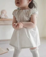 【73-100cm】ワンピース ベビー パフスリーブ ドット - 画像 (10)
