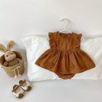 【66-90cm】ロンパース フラワー 刺繡 フリル - 画像 (6)