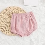 【66-100cm】ショートパンツ ベビー コットン クレープ おむつ対応 - 画像 (4)
