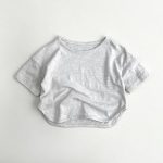 【80-130cm】半袖Tシャツ キッズ服 クリーム サラシリーズ コットン - 画像 (3)