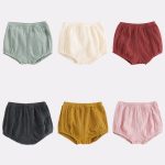 【66-100cm】ショートパンツ ベビー コットン クレープ おむつ対応